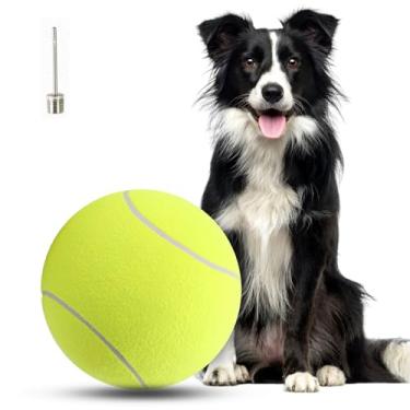 Imagem de Wofypetny Bola de tênis gigante de 24 cm para cães – bola de pastoreio grande com agulhas infláveis para cães pequenos, médios e grandes, esportes ao ar livre e brincadeiras interativas, brinquedo