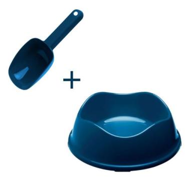 Imagem de Kit Pote Comedouro Pet 550ML + Pá Dosadora Colher Ração - Stark Pet, A
