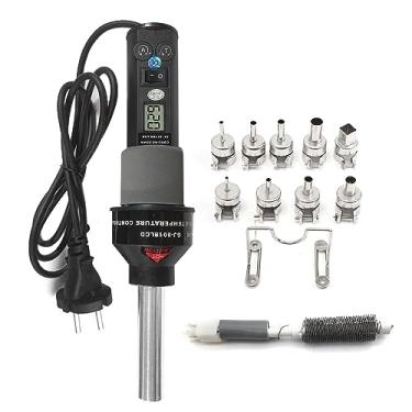 Imagem de CIADAZ Máquina de ar quente de solda com controle de temperatura portátil 450 ℃ Estação de retrabalho de ar quente SMD Ferramenta de dessoldagem com bicos Visor digital LCD Controle de fluxo de ar par