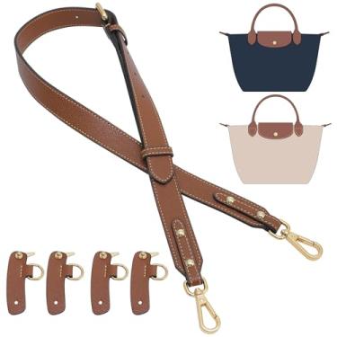 Imagem de Doxo Alça de bolsa compatível com bolsa Longchamp P/M/G, 4 fivelas atualizadas, kit de conversão de alça de couro para mulheres bolsa transversal