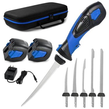 Imagem de Faca Elétrica sem Fio 5 Lâminas Revestidas com TiNitride Antiaderentes, Cabo Ergonômico com Aderência Antiderrapante,Pratour