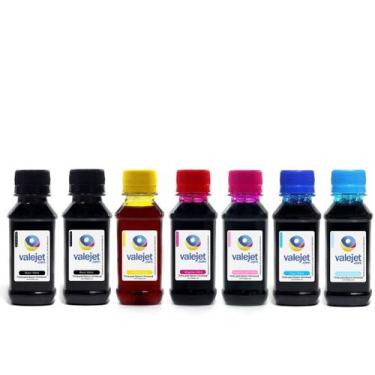 Imagem de Kit 7 Tinta para compatível  Black 200ml Cyan Magenta Yellow Cyan ligh