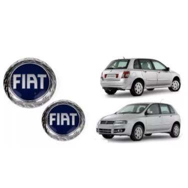 Imagem de Par Emblema Azul Fiat Stilo Grade E Mala 2003 2004 2005 2006 - TOP