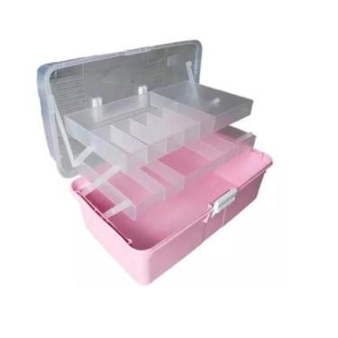 Imagem de Maleta Divisórias 34x20 Manicure Pesca Costura Organizadora Mega Box -
