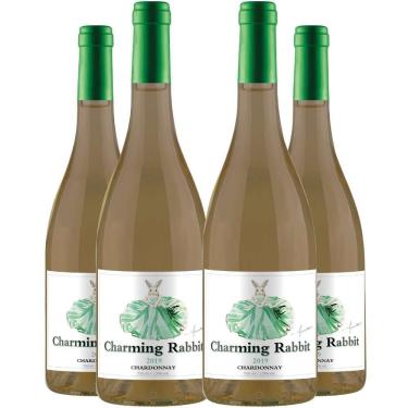 Imagem de Vinho Branco Charming Rabbit Chardonnay 750ml Kit 4 Garrafas