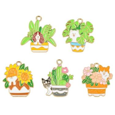 Imagem de KitBeads 20 peças de berloques de elos ocidentais redondos esmaltados para lustre, componentes, boho, vintage, conectores para colares, artesanato, fabricação de joias