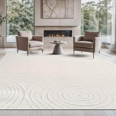 Imagem de Beverly Rug Tapete micro loop cinza claro 20 x 25 cm geométrico moderno circular durável macio tapetes internos para sala de estar, sala de jantar, escritório, resistente a manchas, não derrama,