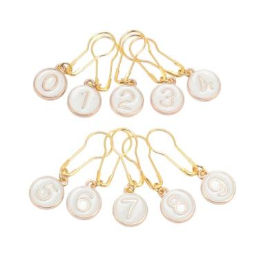 Imagem de aqxreight Marcadores de Costura Numerados de Metal para tricô e Conjunto de crochê de 10 Marcadores Reutilizáveis de Travamento Com Design de Clipe Seguro