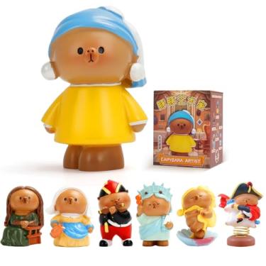 Imagem de LUCKJOY Capybara Series Mystery Blind Box Figures, Art History Inspired Collectible Toys, Single Box