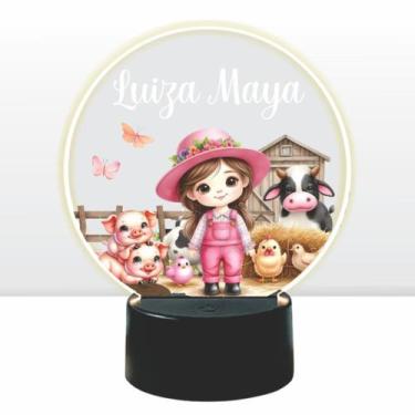 Imagem de Luminaria em acrilico de led infantil personalizada com nome tema faze