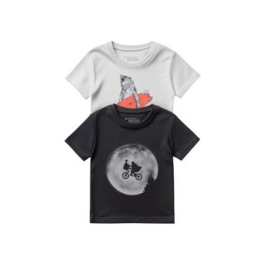 Imagem de Kit 2 Camisetas Surf Bear E Et Reserva Mini, PRETO/BRANCO, 02