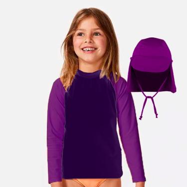 Imagem de Conjunto Camiseta e Boné Praia Proteção Solar UV 50+ Infantil Bebê Menino Menina-Unissex