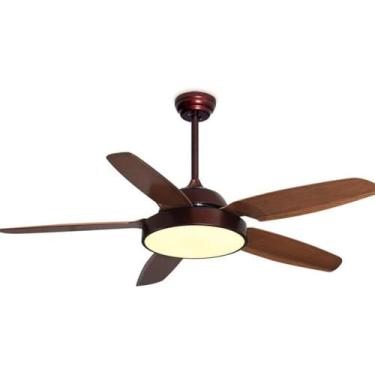 Imagem de Ventilador De Teto De Madeira Com Luz E Controle Remoto Regulável Ventilador De Teto Remoto Para Quarto Ventiladores De Teto Externos Para Pátios Com Luz Led Ventilador De Teto Int, 52 Inch