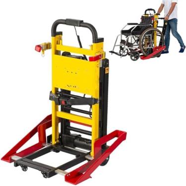 Imagem de Cadeira De Rodas De Escalada De Escada Elétrica Dobrável Carro De Ancoragem 120w Carrinho De Escalada De Escada De Escalada De Escada Para Móveis Logística Familiar