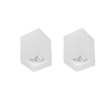Imagem de Kit 2 Spot Sobrepor Ar70 Quadrado Branco Direcionavel Lup01