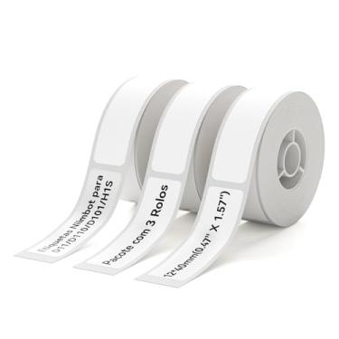 Imagem de 3 Rolos de Etiquetas Adesivas Brancas para NIIMBOT D11 D110 - Etiquetas Térmicas 12 * 40mm - Ideal para Organização de Alimentos, Casa, Escritório e Escola