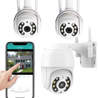 Imagem de Câmera Externa IP Infravermelho Wifi visão nortuna auto falante sensor