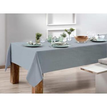 Imagem de Toalha Mesa Oxford 140x140 Quadrada Admirare, Cinza