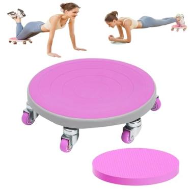 Imagem de CTREVL Prancha de roda abdominal com tapete, roda de rolo abdominal multifuncional para treino de abdominais com rotação de 360° para queima de gordura corporal completa e controle(Roxo)