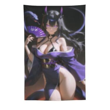 Imagem de LIEGBMEU Sexy Bikini Hot Anime Girl Tapeçaria 152.4 cm x 228.6 cm Interior Exterior Wall Quilt Art Decoração de Tapeçaria Caprichosa, AF069