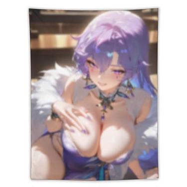 Imagem de LIEGBMEU Tapeçaria Sexy Hot Anime Girl 152.4 cmx203.2 cm Wall Quilt Art Whimsical Tapestry DecorationAF288