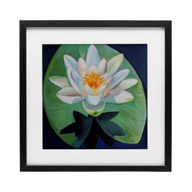 Imagem de Stupell Industries Impressão emoldurada elegante de lótus e lírio preto sob vidro por Violeta Vollmer, 33 x 33
