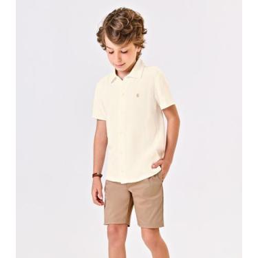 Imagem de Conjunto Menino Camisa Com Bermuda Trick Nick Bege, 4, Bege