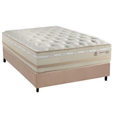 Imagem de Conjunto Box Casal: Colchão Molas Herval Maxspring C1626 + Base CRC Suede Clean (138x188)