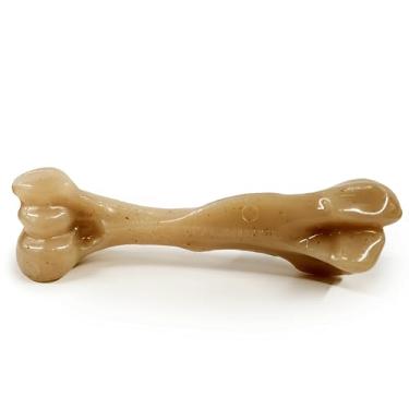 Imagem de Nylabone Brinquedo de mastigar forte estilo gourmet para cães - Brinquedo de ossos de cachorro de longa duração - sabor filé mignon, grande/gigante (1 unidade)