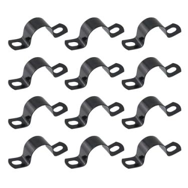 Imagem de Antrader Braçadeira de correia de tubo, correia de tubo rígido reforçada Braçadeiras de conduíte de aço inoxidável 304, ID 25 mm, preto (12 peças)