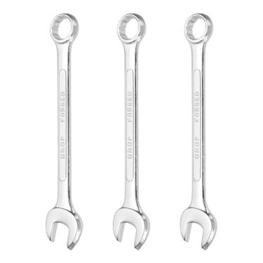 Imagem de HARFINGTON Chave de combinação de 3 peças, 17 mm, caixa métrica de 12 pontos e chave inglesa de extremidade dupla de aço zincado de extremidade aberta para conserto de móveis de tubos automotivos