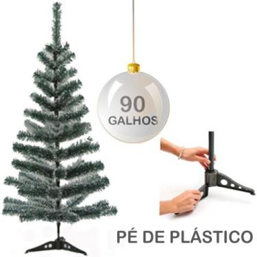 Imagem de Arvore de natal 90cm com neve + 90 galhos e pe de plastico - NATALKASA