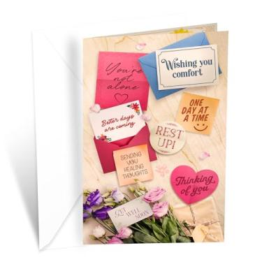 Imagem de Prime Greetings Cartão Get Well Soon, feito nos EUA, cartolina grossa com envelope premium embalado em um envelope de apresentação reutilizável, ecológico, 12,7 cm x 19,7 cm