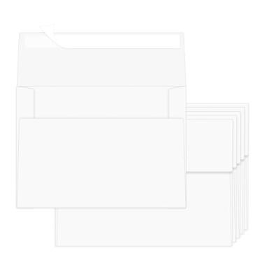 Imagem de Ouzoustate Envelopes A2 brancos 200 pacotes 4,375 x 5,75 envelopes de convite autoselo para festa de aniversário de casamento, chá de bebê, notas de agradecimento, cartões comemorativos (200 peças