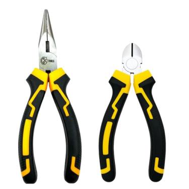 Imagem de Kit Alicates Profissional 2 Peças – Alicate de Bico Longo + Alicate de Corte Diagonal para Eletricista, Montagem e Uso Doméstico