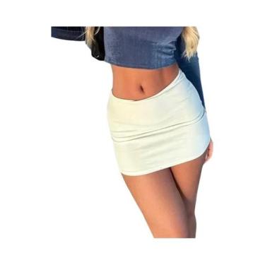 Imagem de Saia Mini De Cintura Alta Slim Fit Para Mulheres, Saia Lápis Sexy Em C