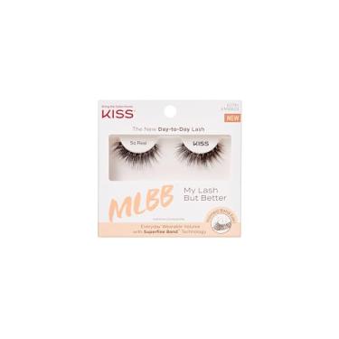 Imagem de KISS My Lash But Better, cílios postiços, "So Real", 12 mm, inclui 1 par de cílios, compatível com lentes de contato, fácil de aplicar, cílios reutilizáveis, cola