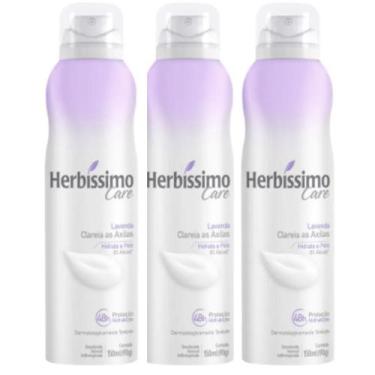 Imagem de Kit 3 Desodorante Aerossol Herbíssimo Care Sem Álcool Lavanda 150Ml  D