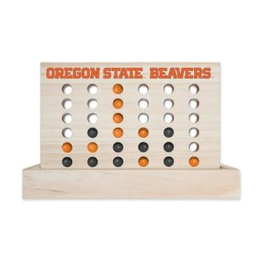 Imagem de Rico Industries NCAA Mini Travel Team 4 in A Row Mini Game- Wooden, Team Colors, 5.5" x 8" (Oregon State)