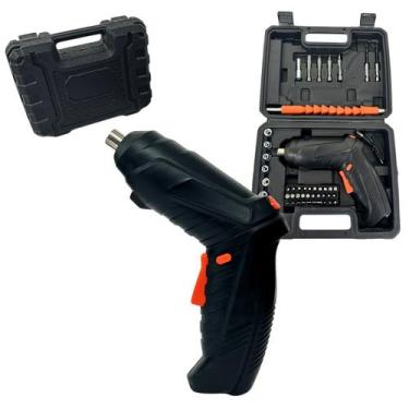 Imagem de Parafusadeira e Furadeira Sem Fio 47 Peças Recarregável Maleta Complet