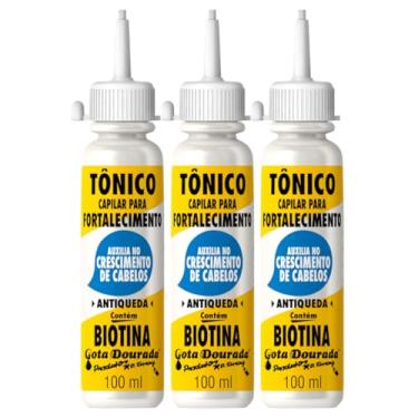 Imagem de Kit Gota Dourada Tratamento Capilar 3 Tônicos com Biotina Antiqueda 100ml