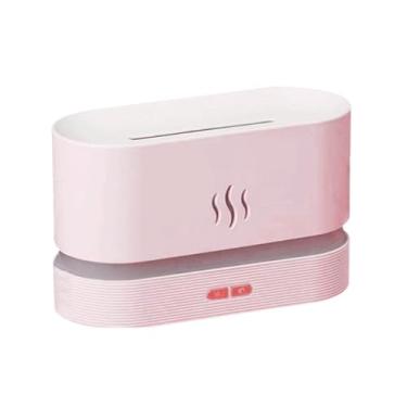 Imagem de Umidificador De Ar – Ar Difusor Eletrico Com Efeito De Chama, Difusor De óLeo Essencial E Luz(Rosa)