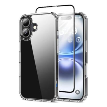 Imagem de Capa Capinha Clear Case Transparente Resistente a Risco e Anti Impacto [Anti-amarelamento] + Película De Vidro 3D Tela Toda Para iPhone (iPhone 16 Plus)