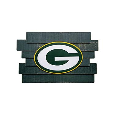 Imagem de Placa com logotipo de madeira escalonada NFL Green Bay Packers