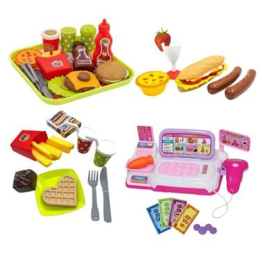 Imagem de Kit Brinquedo Lanchonete Sanduiche+ Caixa Registradora - Cim-toys