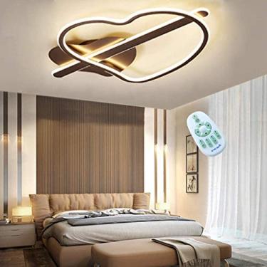 Imagem de Luminária de teto LED para quarto infantil, luminária regulável para quarto de menino e menina, com controle remoto, criativa, em forma de coração, acrílico, desenho animado, decoração de qu
