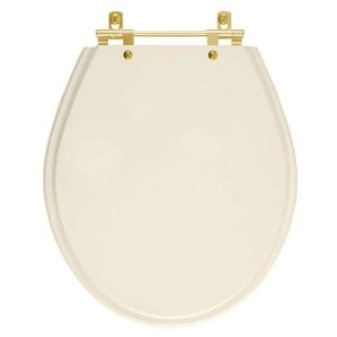 Imagem de Tampa de Vaso Laqueado Ravena Amendoa para bacia Deca com Ferragem Dou