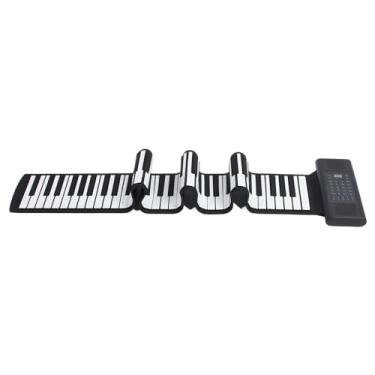 Imagem de Asixxsix Piano Com Teclado Enrolado de 88 Teclas, Teclado de Piano Dobrável Portátil Recarregável Com Alto-falantes Integrados, Display LED, 128 Tons, 128 Ritmos, 14 Músicas de