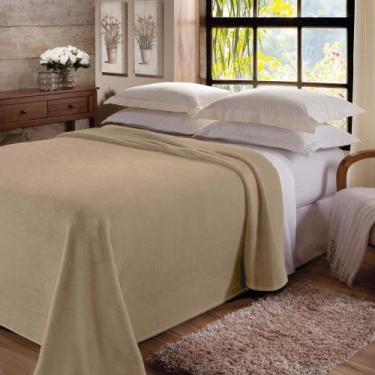 Imagem de Manta De Microfibra Casal Jolitex Bege Aveia 1,80M X 2,20M