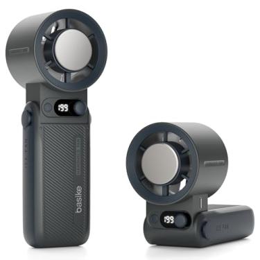 Imagem de Basike Ventilador Portátil de Mão, Tecnologia Ice-Cooling Instantâneo, 199 Velocidades Ajustáveis&Turbo de Alta Velocidade, 10000mAh 24H, Ideal para Viagens, Acampamento e Ar Livre (Preto)